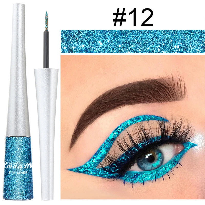 16 Colours Liquid Eyeliner Shiny Glitter Powder Quick Dry ☀-