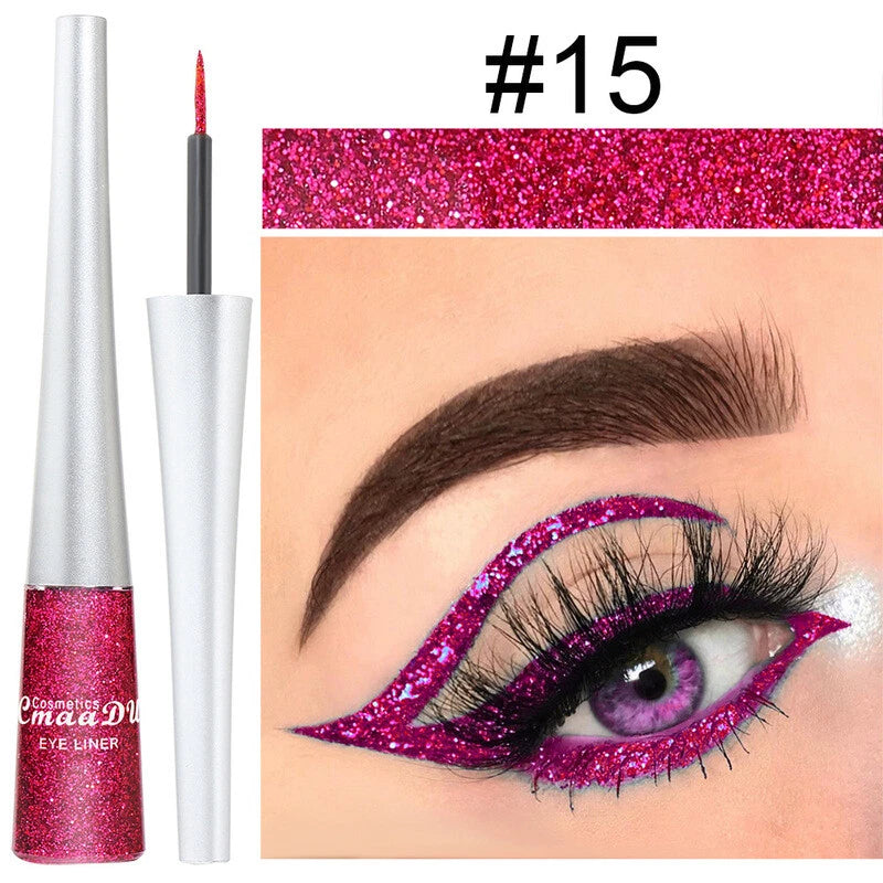 16 Colours Liquid Eyeliner Shiny Glitter Powder Quick Dry ☀-