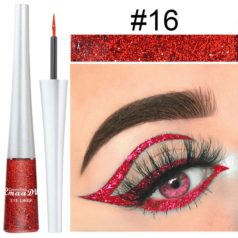 16 Colours Liquid Eyeliner Shiny Glitter Powder Quick Dry ☀-