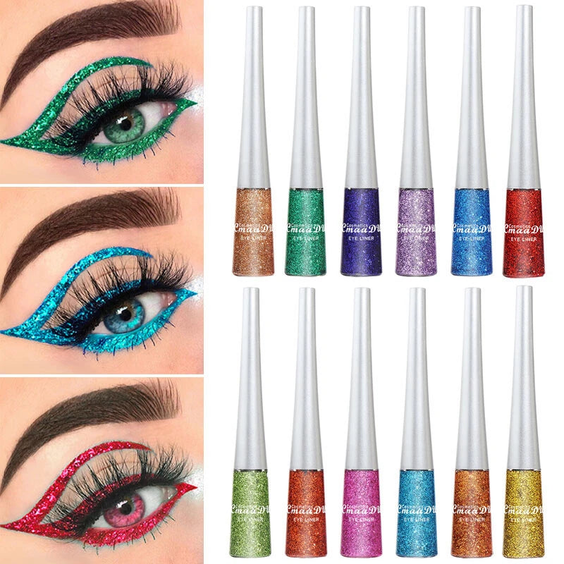 16 Colours Liquid Eyeliner Shiny Glitter Powder Quick Dry ☀-